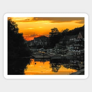 Boathouse Row In Yellow. Philadelphia, Pennsylvania Sticker